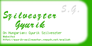 szilveszter gyurik business card